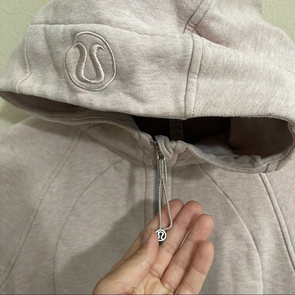 Lululemon Scuba Hoodie Light Cotton Fleece Full Zip Jacket Misty Pink 8 - Picture 7 of 14